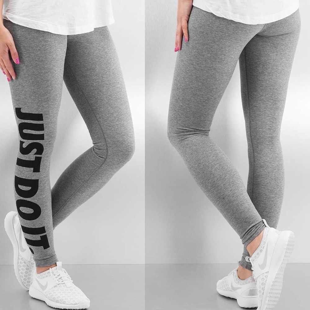 Grey and Black Nike Just Do It Sport Leggings
